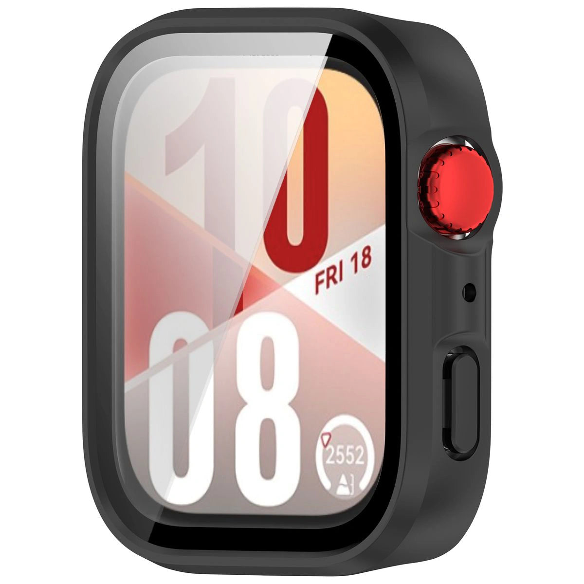 Schutzhülle mit Glas für Huawei Watch Fit 4, Bizon Case+Glass Watch, mattes Schwarz
