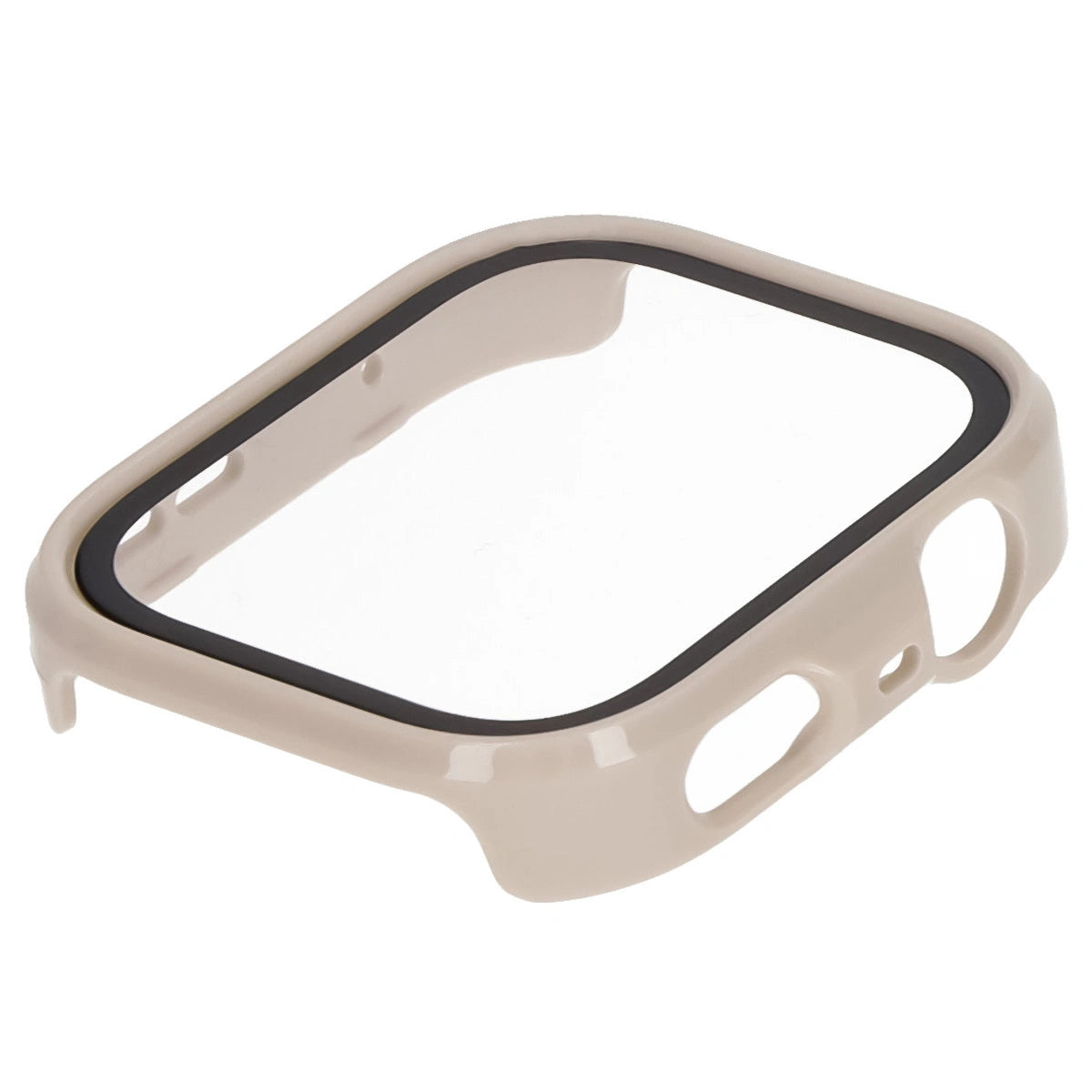 Schutzhülle mit Glas für Huawei Watch Fit 4 Pro, Bizon Case+Glass Watch, Beige