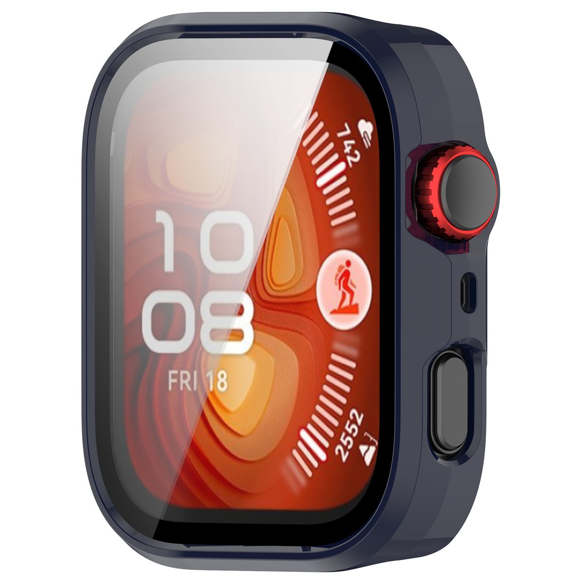 Schutzhülle mit Glas für Huawei Watch Fit 4 Pro, Bizon Case+Glass Watch, Blau