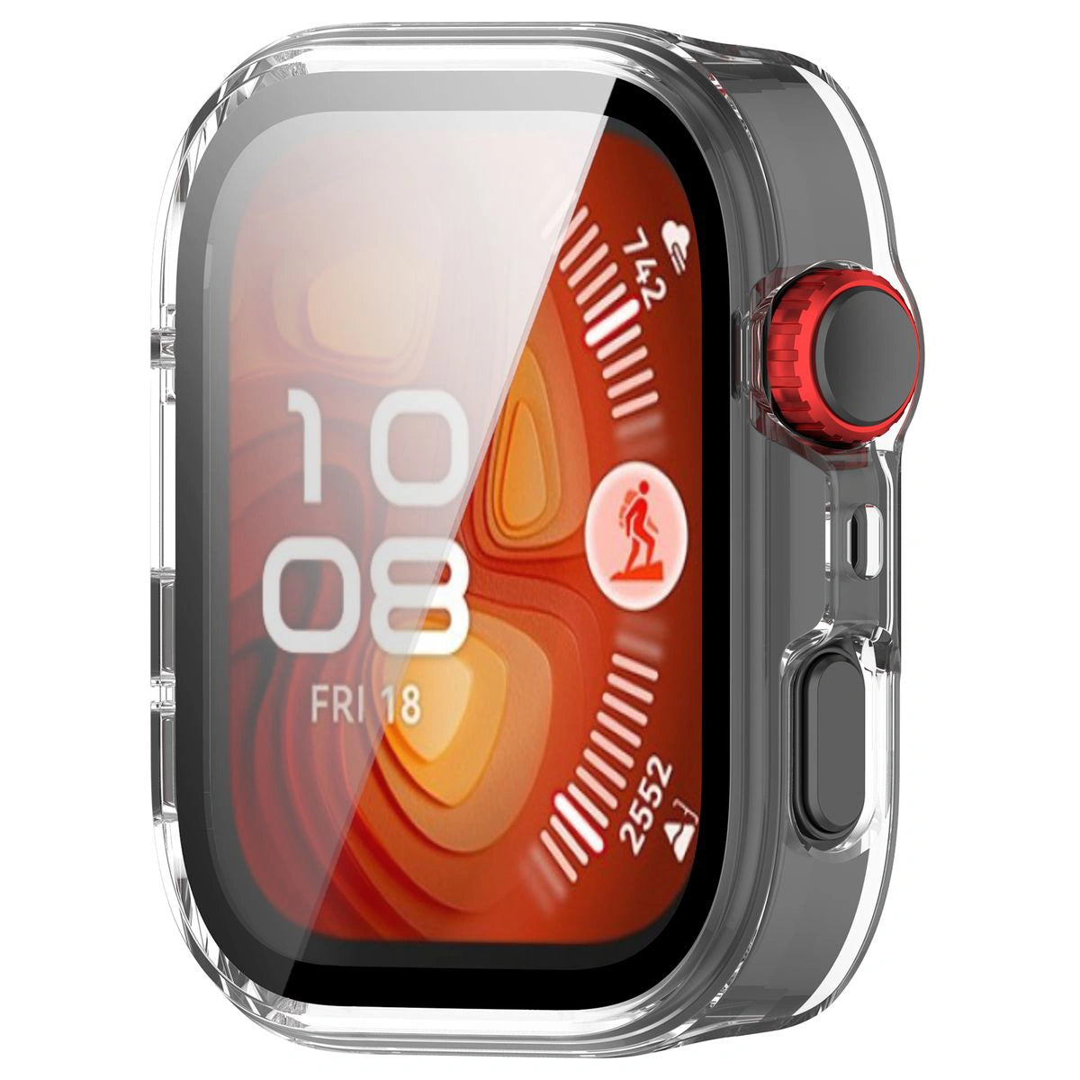 Schutzhülle mit Glas für Huawei Watch Fit 4 Pro, Bizon Case+Glass Watch, Transparent