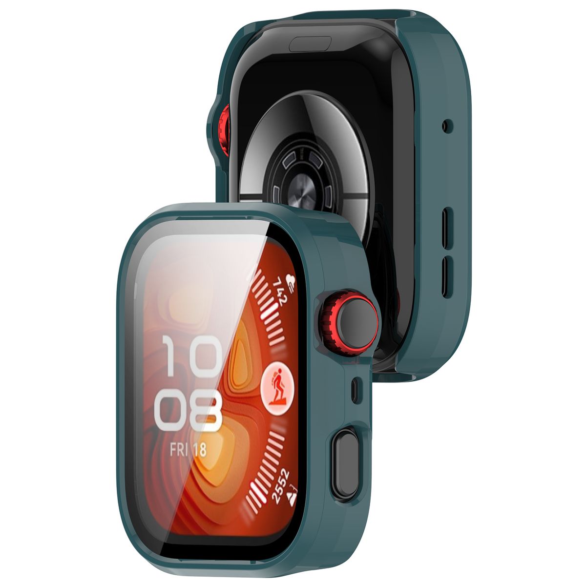 Schutzhülle mit Glas für Huawei Watch Fit 4 Pro, Bizon Case+Glass Watch, Grün