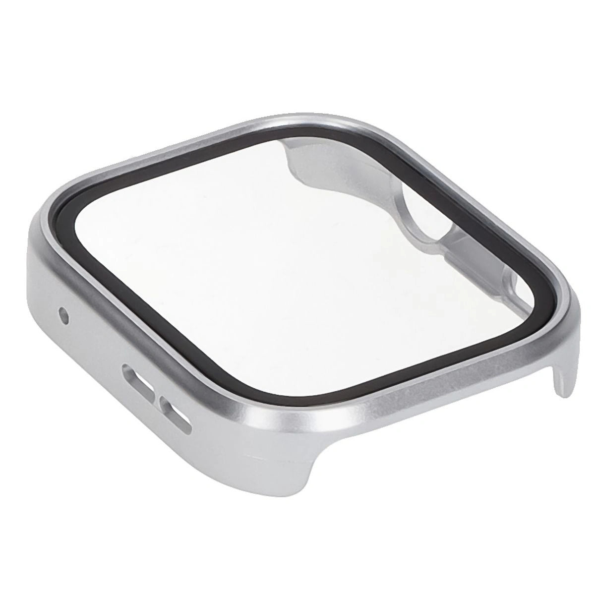 Schutzhülle mit Glas für Huawei Watch Fit 4 Pro, Bizon Case Watch Adamo, satiniertes Silbern