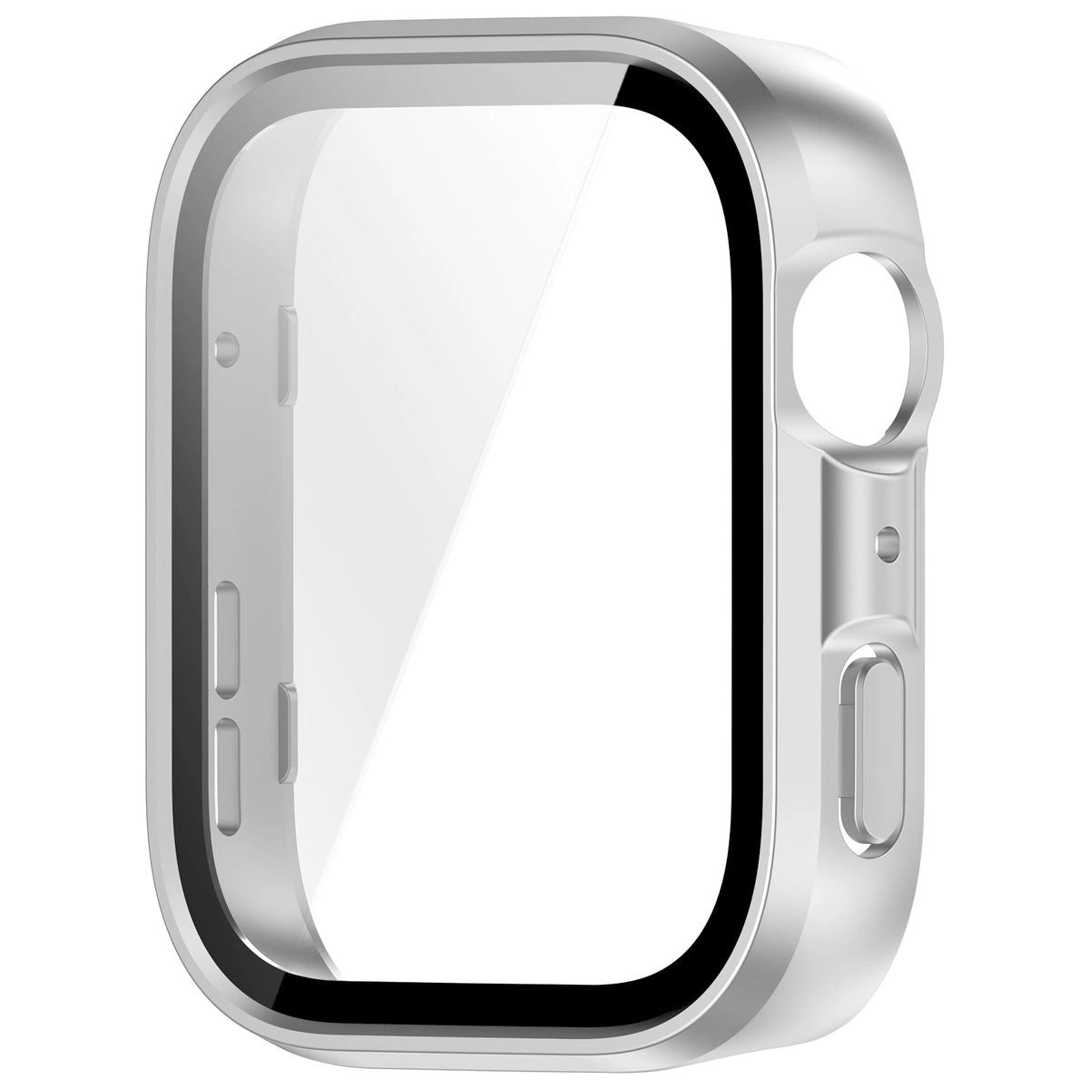 Schutzhülle mit Glas für Huawei Watch Fit 4, Bizon Case Watch Adamo, satiniertes Silbern