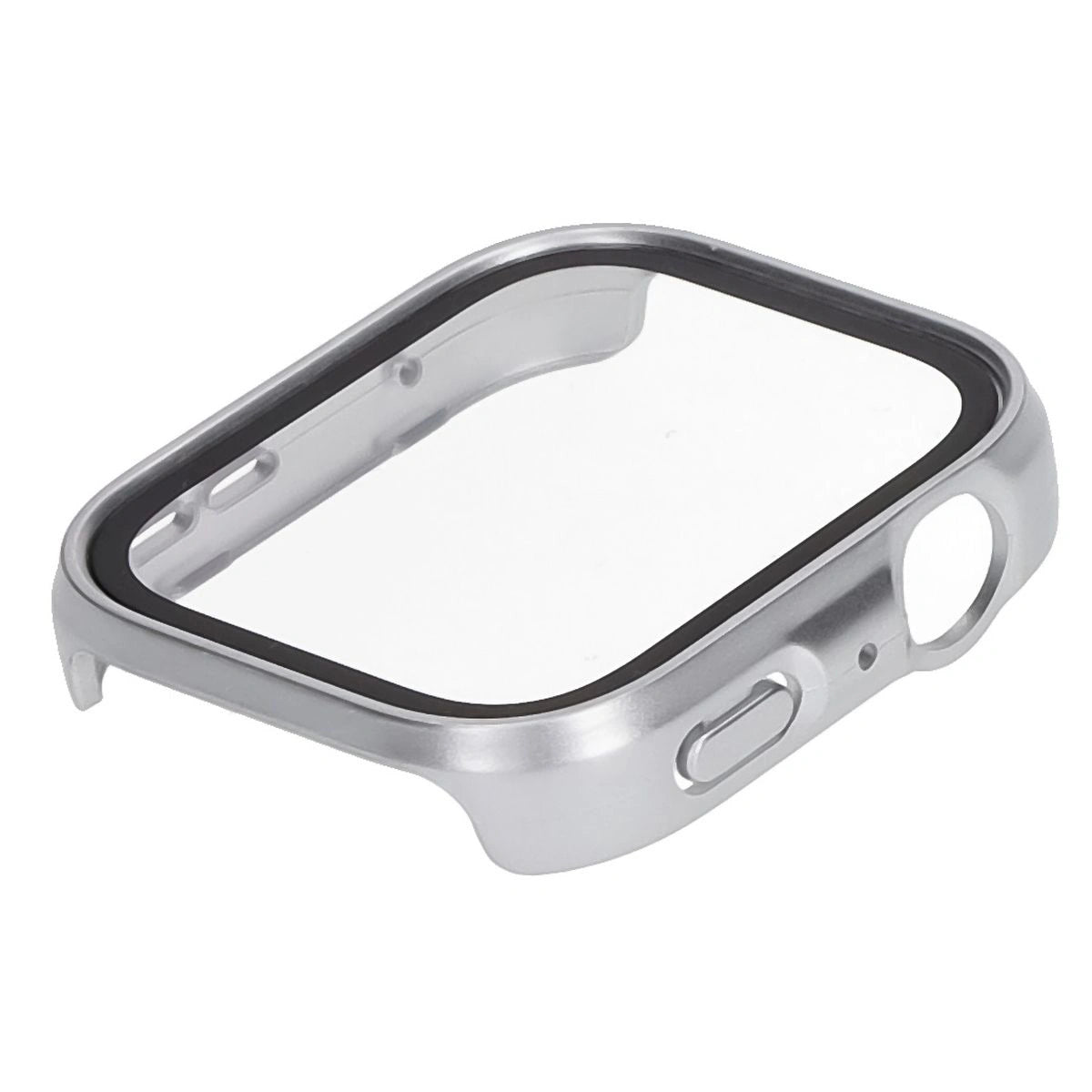 Schutzhülle mit Glas für Huawei Watch Fit 4, Bizon Case Watch Adamo, satiniertes Silbern