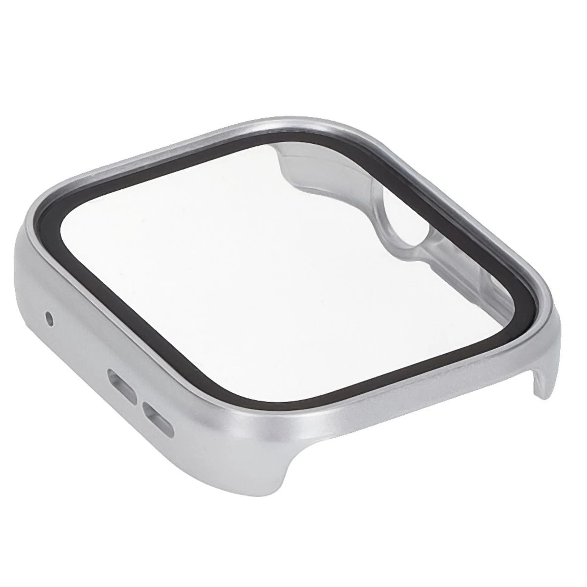 Schutzhülle mit Glas für Huawei Watch Fit 4, Bizon Case Watch Adamo, satiniertes Silbern