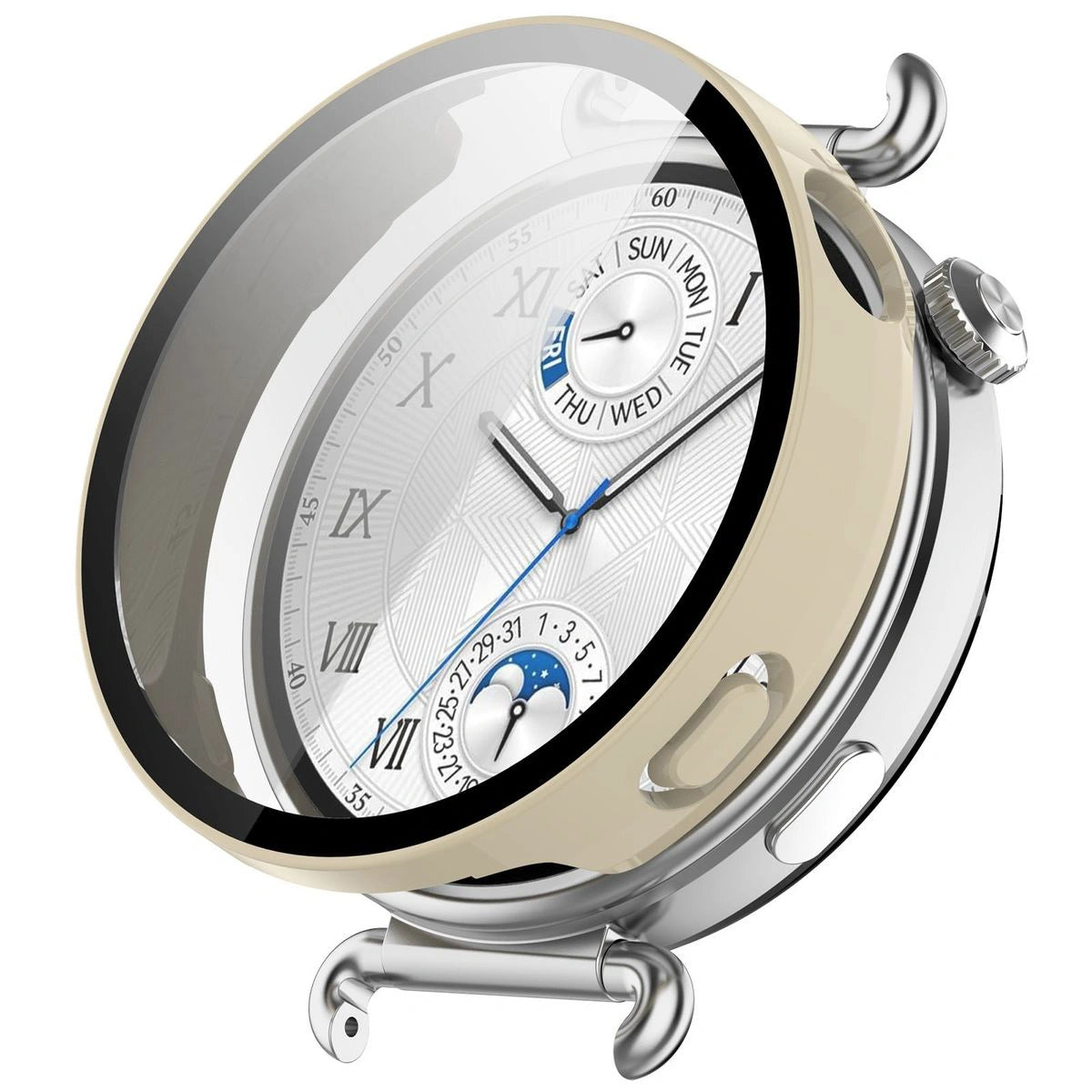 Schutzhülle mit Glas für Huawei Watch GT6 41 mm. Bizon Case+Glass Watch, Beige
