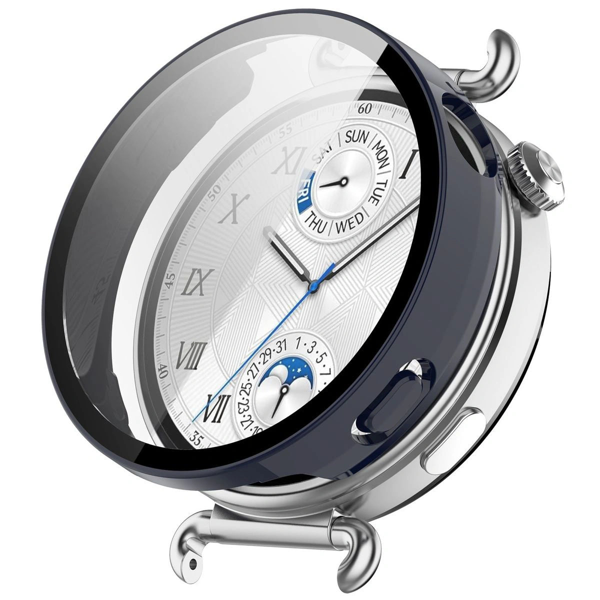 Schutzhülle mit Glas für Huawei Watch GT6 41 mm. Bizon Case+Glass Watch, Blau