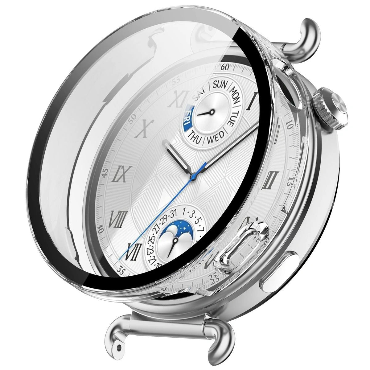 Schutzhülle mit Glas für Huawei Watch GT6 41 mm. Bizon Case+Glass Watch, Transparent