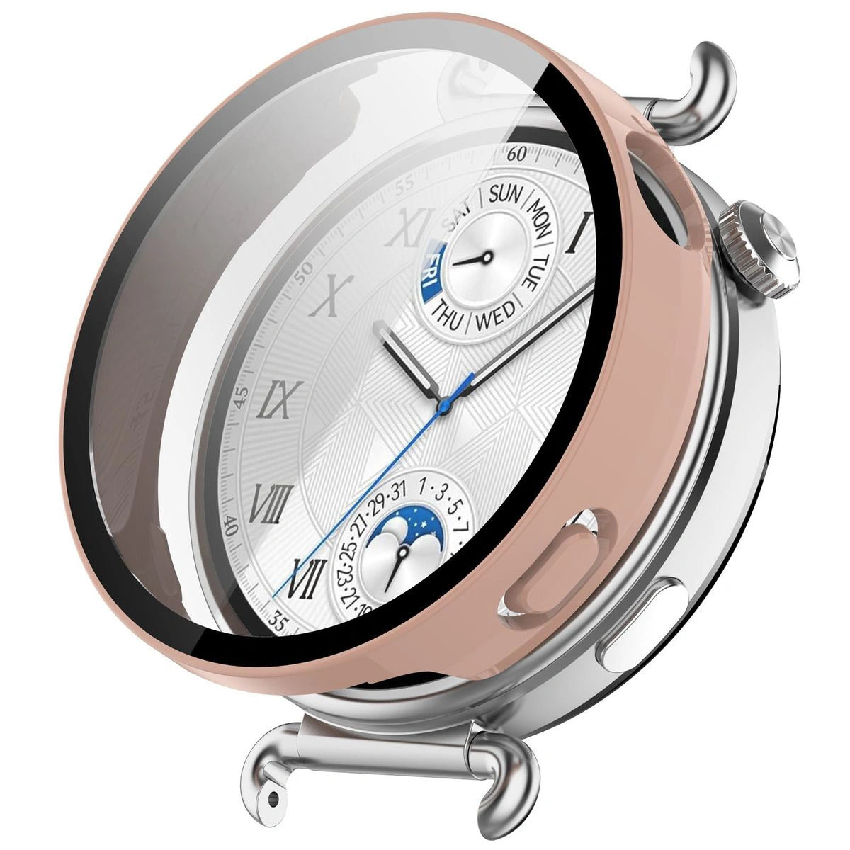 Schutzhülle mit Glas für Huawei Watch GT6 41 mm. Bizon Case+Glass Watch, Rosa