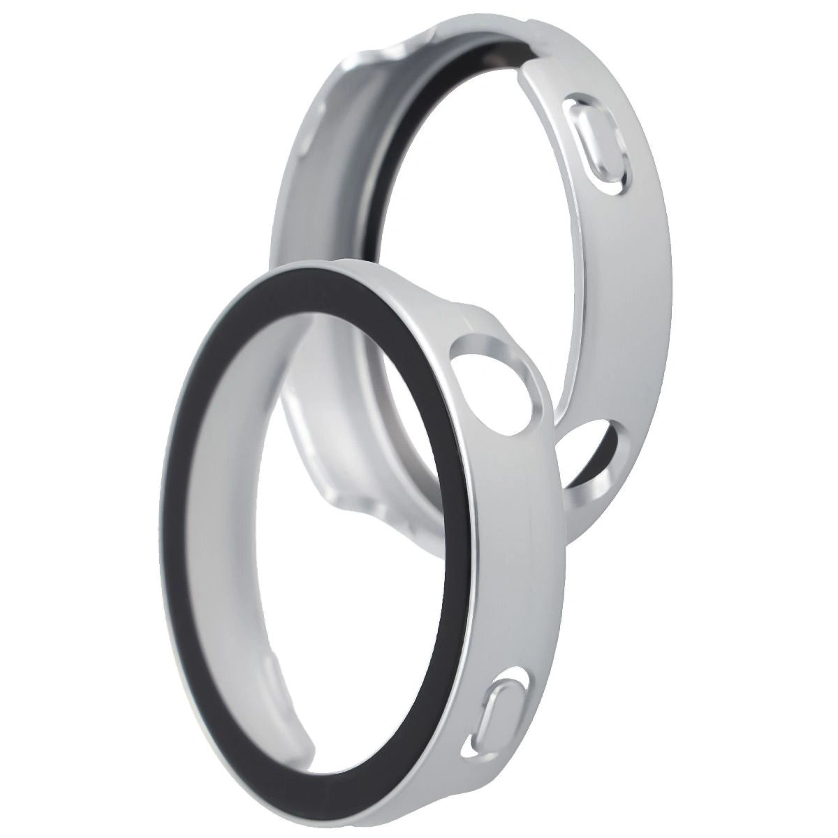 Schutzhülle mit Glas für Huawei Watch GT6 41 mm. Bizon Case+Glass Watch, satiniertes Silbern