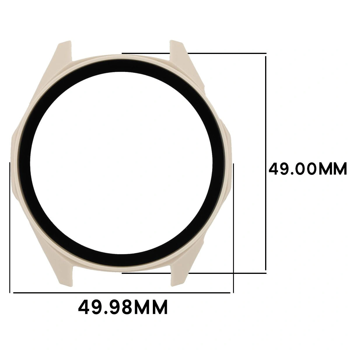 Schutzhülle mit Glas für Huawei Watch GT6 46 mm. Bizon Case+Glass Watch, Beige