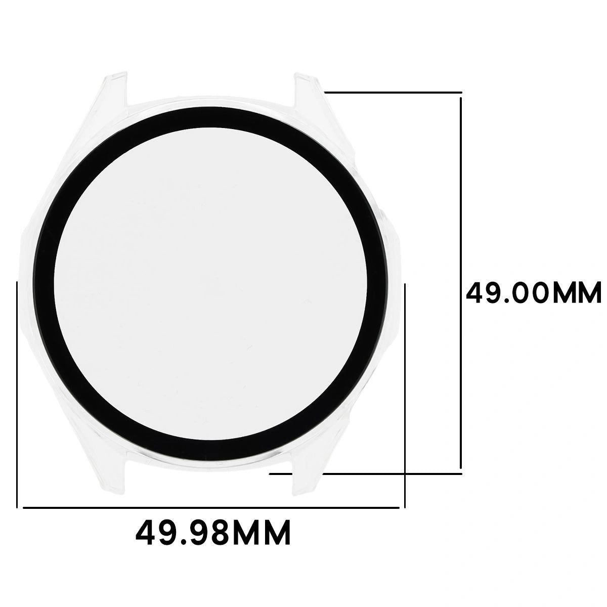 Schutzhülle mit Glas für Huawei Watch GT6 46 mm. Bizon Case+Glass Watch, Transparent
