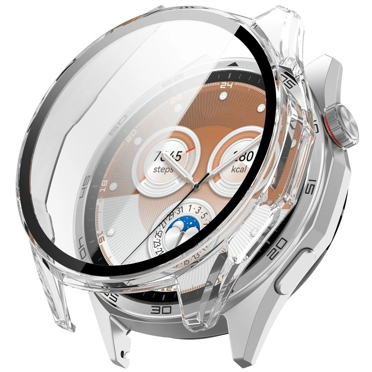 Schutzhülle mit Glas für Huawei Watch GT6 46 mm. Bizon Case+Glass Watch, Transparent