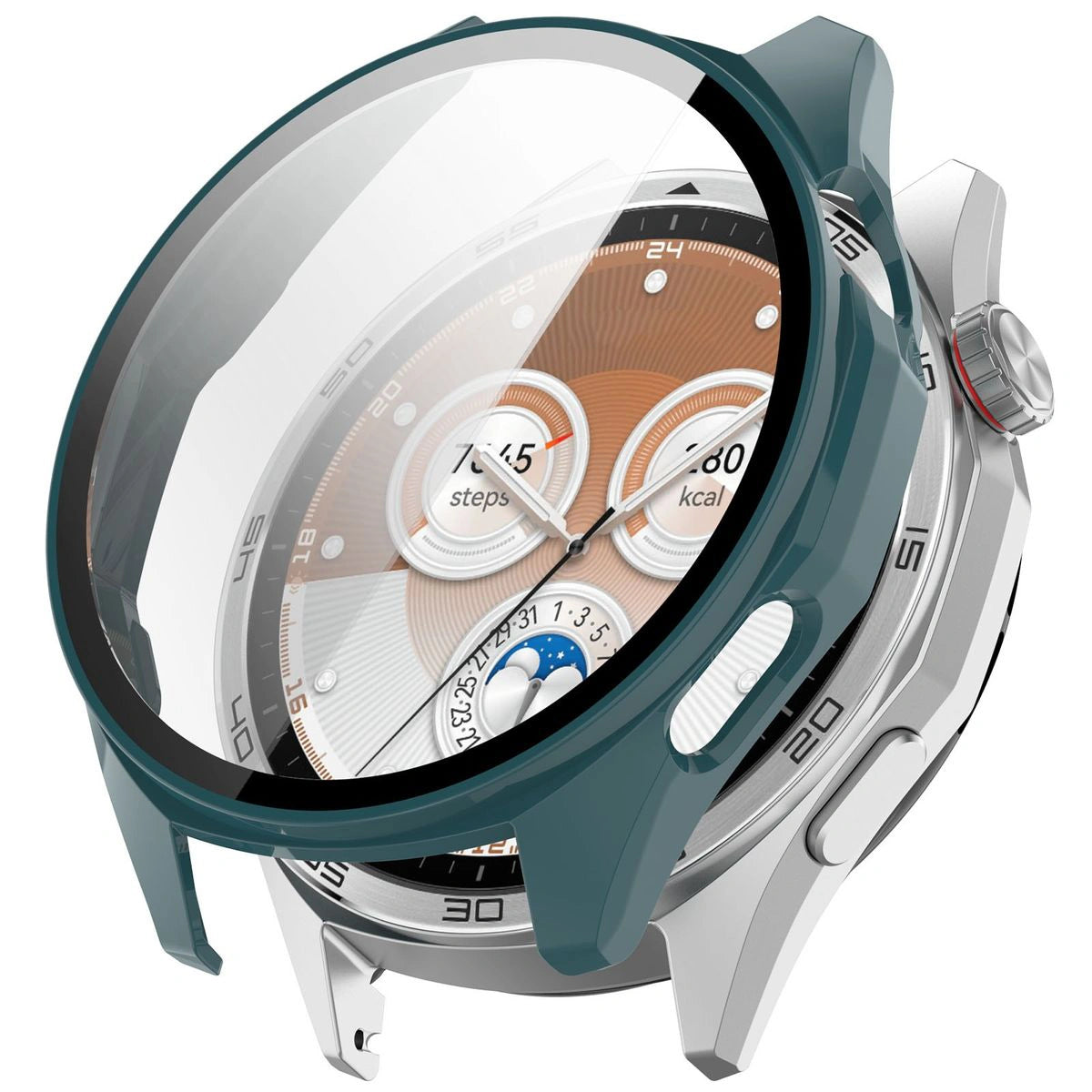 Schutzhülle mit Glas für Huawei Watch GT6 46 mm. Bizon Case+Glass Watch, Grün