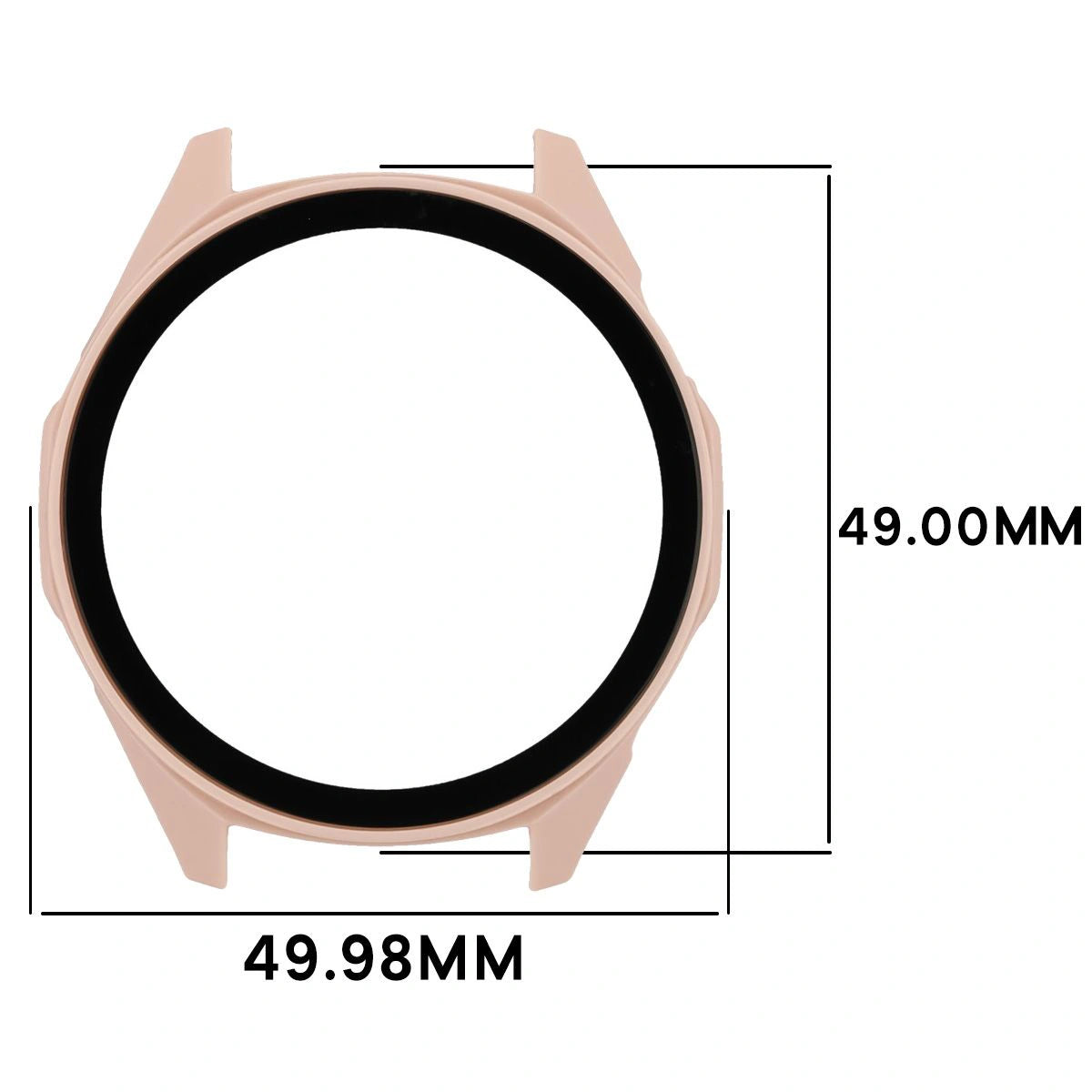 Schutzhülle mit Glas für Huawei Watch GT6 46 mm. Bizon Case+Glass Watch, Rosa
