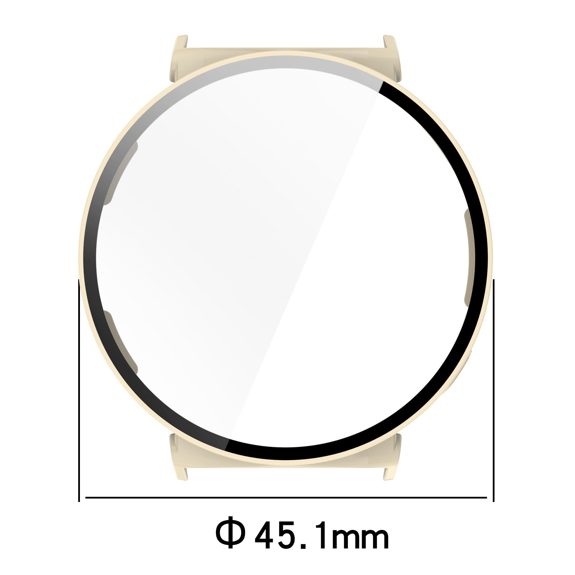 Schutzhülle mit Glas für Huawei Watch GT 5 41 mm, Bizon Case+Glass Watch, Beige