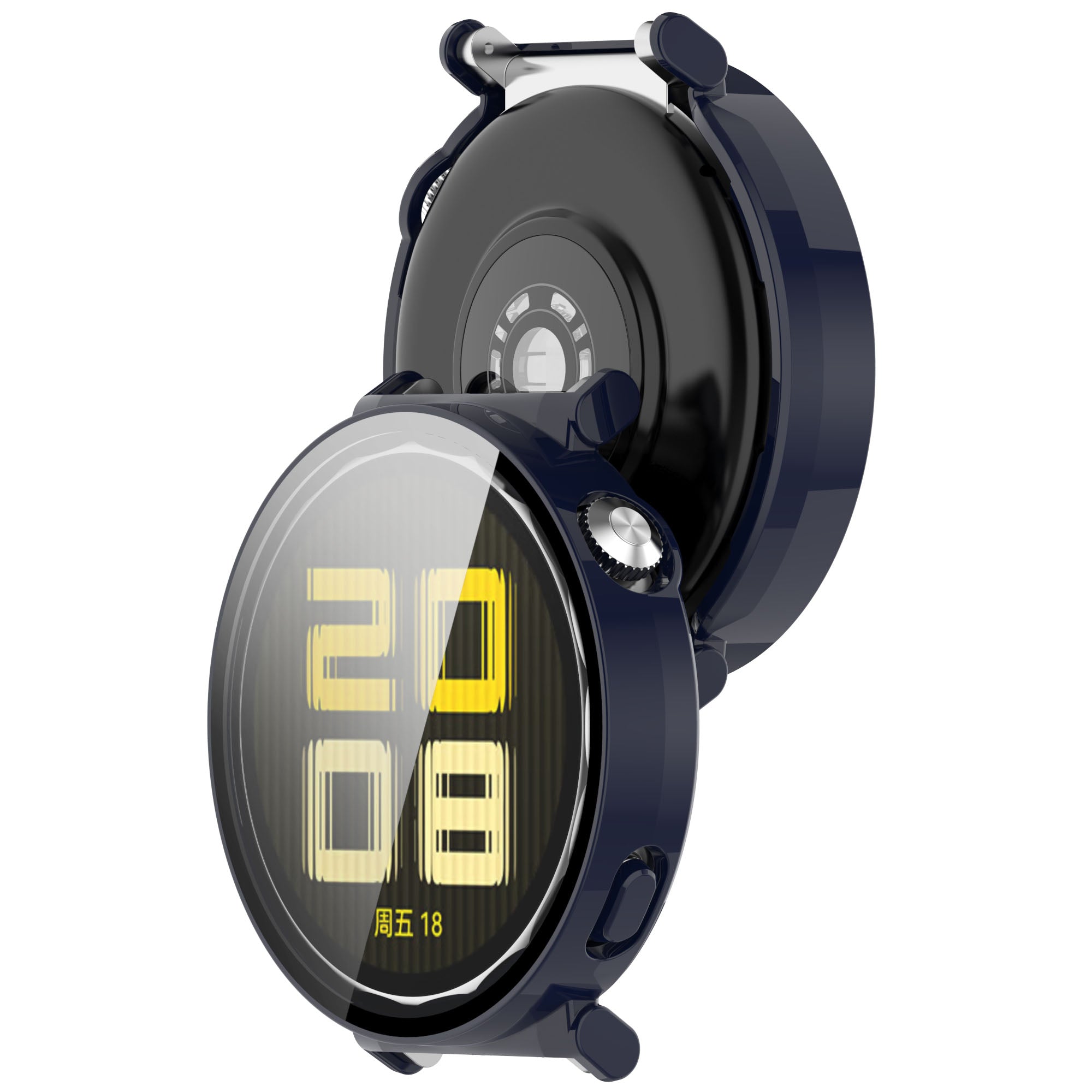 Schutzhülle mit Glas für Huawei Watch GT 5 41 mm, Bizon Case+Glass Watch, Blau