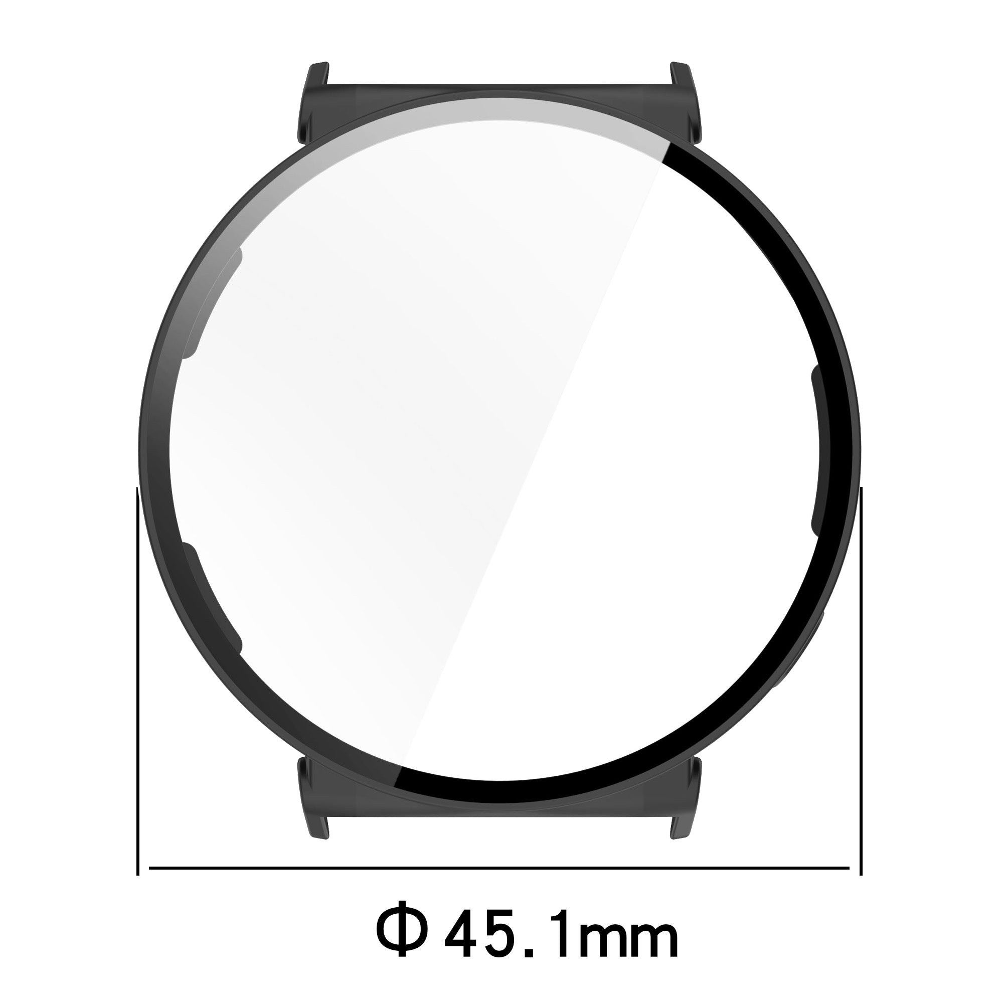 Schutzhülle mit Glas für Huawei Watch GT 5 41 mm, Bizon Case+Glass Watch, mattes Schwarz