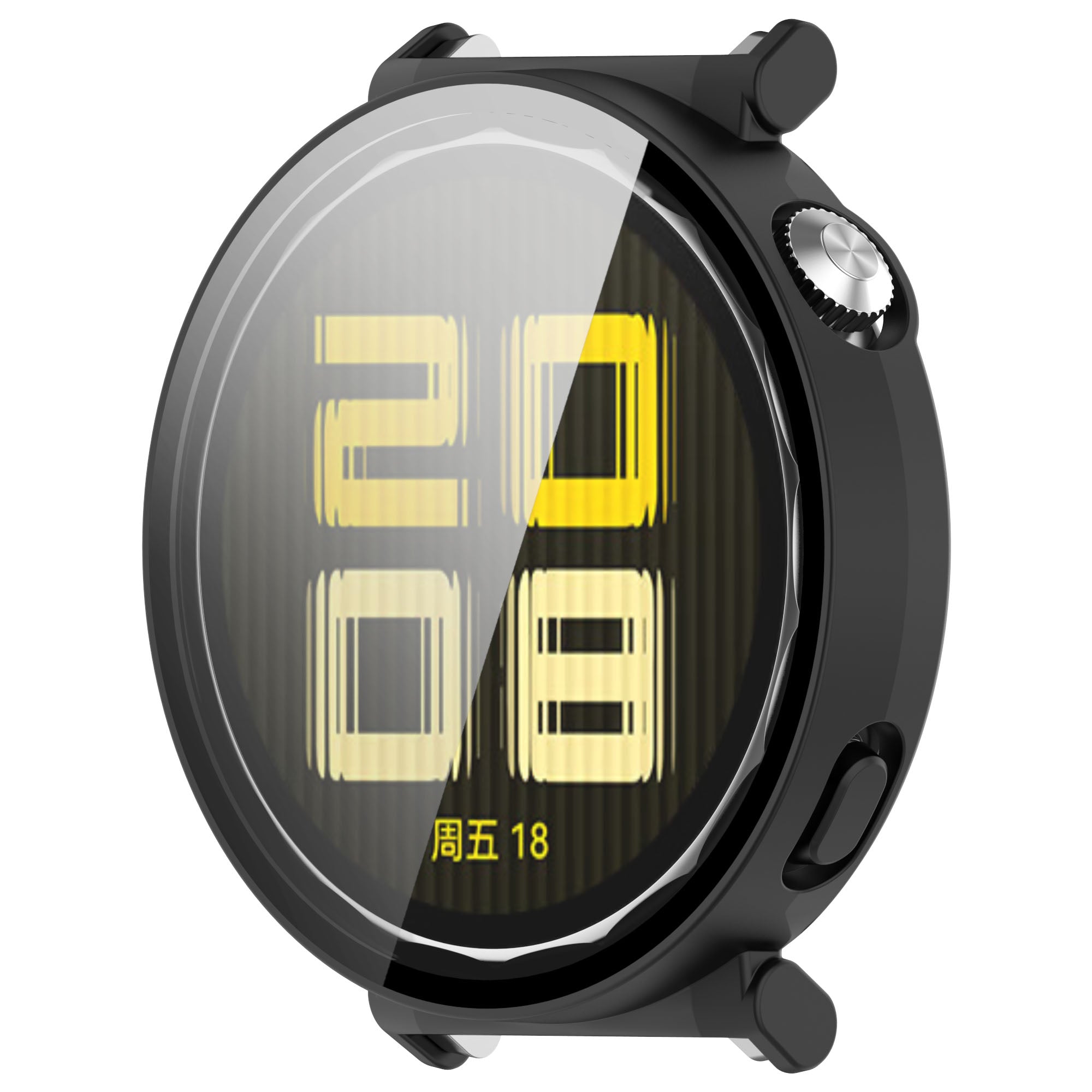 Schutzhülle mit Glas für Huawei Watch GT 5 41 mm, Bizon Case+Glass Watch, mattes Schwarz