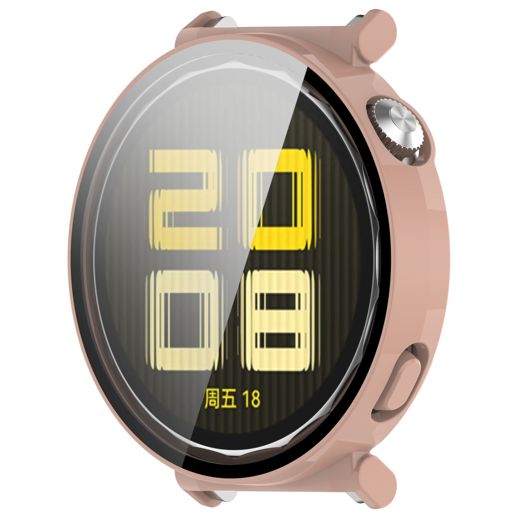 Schutzhülle mit Glas für Huawei Watch GT 5 41 mm, Bizon Case+Glass Watch, Rosa
