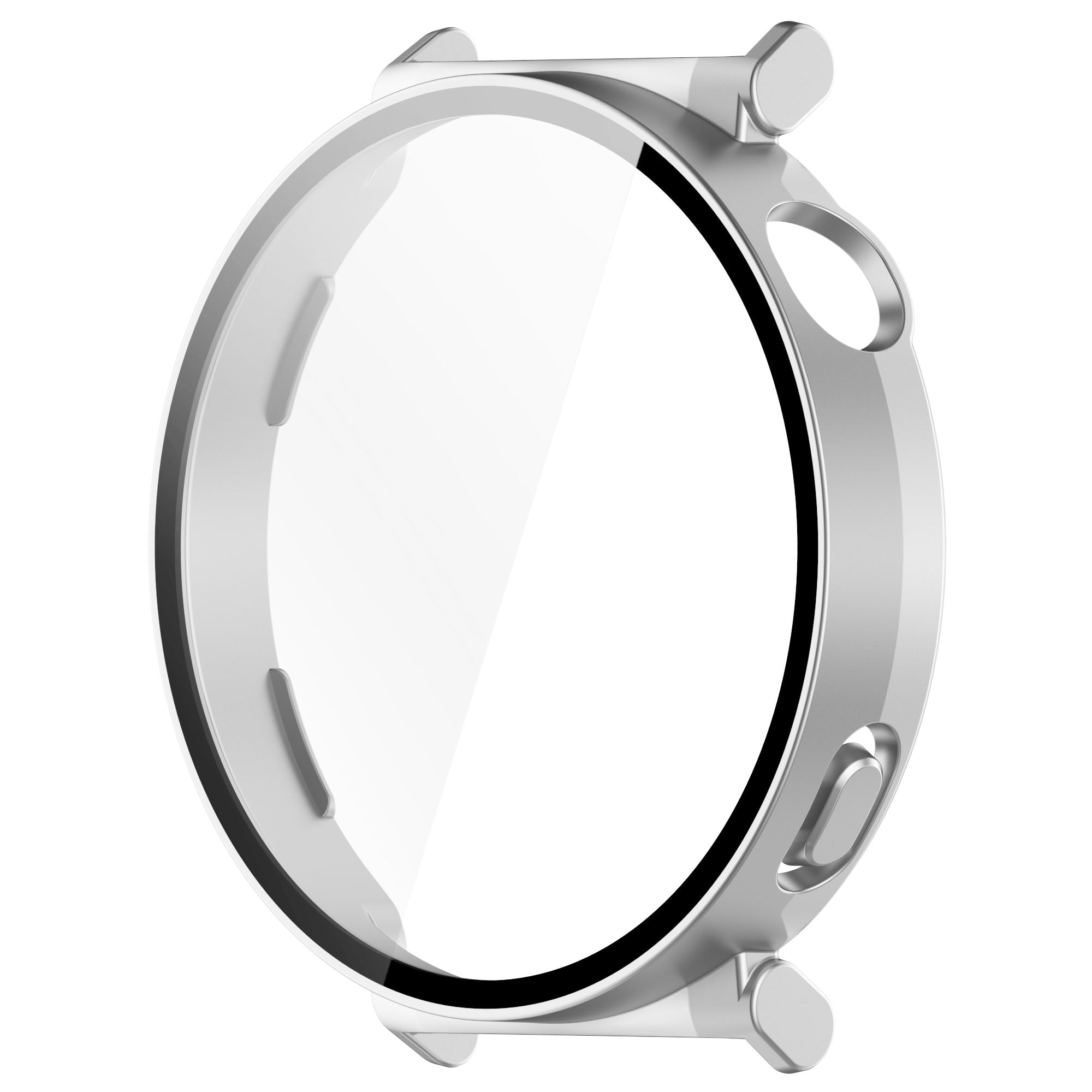 Schutzhülle mit Glas für Huawei Watch GT 5 41 mm, Bizon Case+Glass Watch, satiniertes Silbern