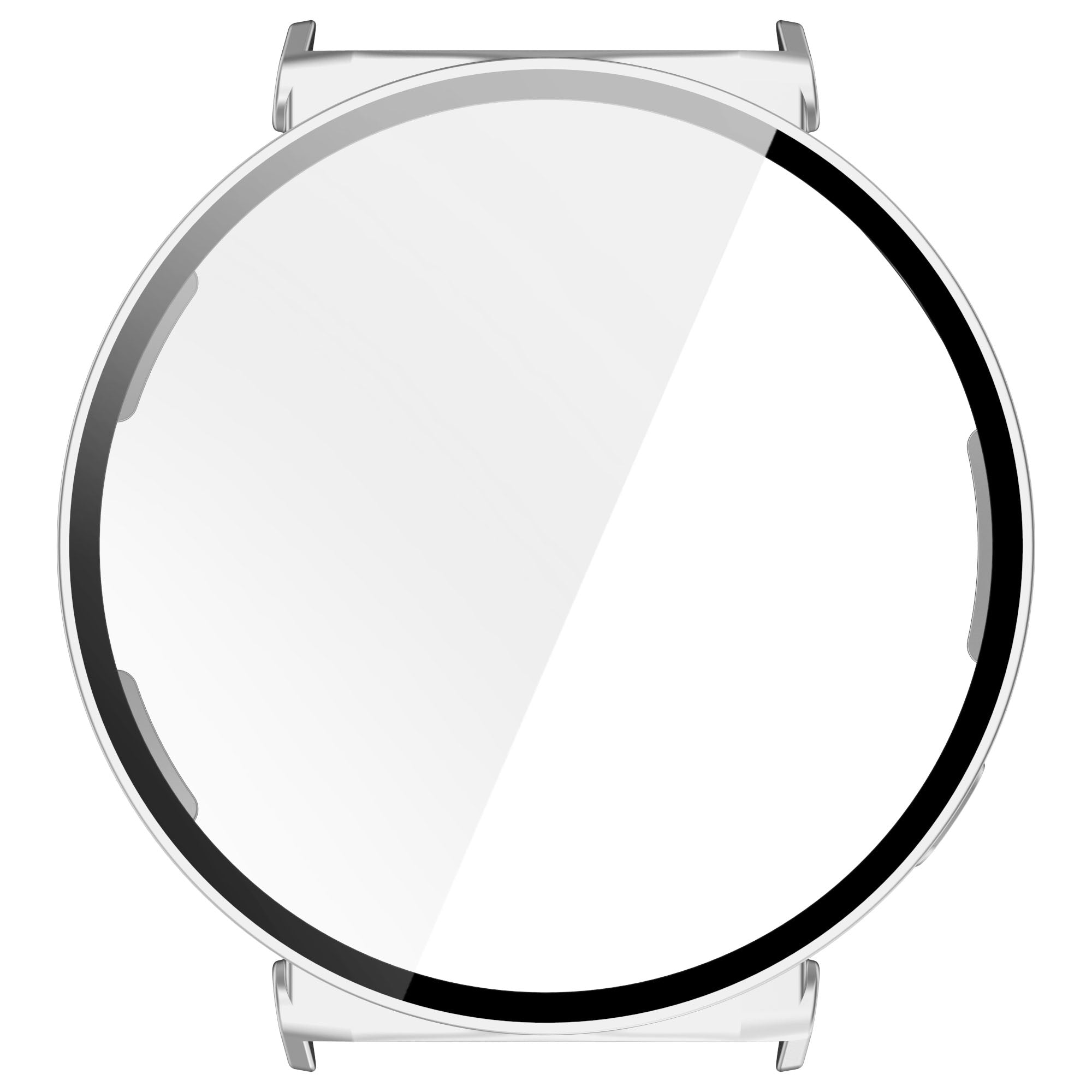 Schutzhülle mit Glas für Huawei Watch GT 5 41 mm, Bizon Case+Glass Watch, satiniertes Silbern