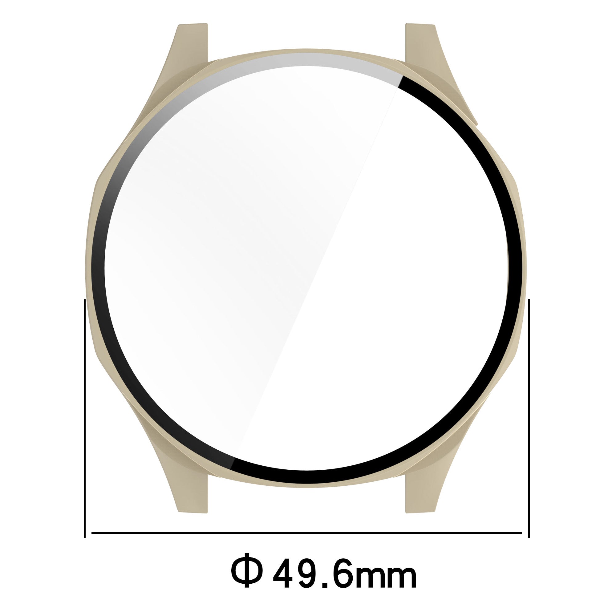 Schutzhülle mit Glas für Huawei Watch GT 5 46 mm, Bizon Case+Glass Watch, Beige