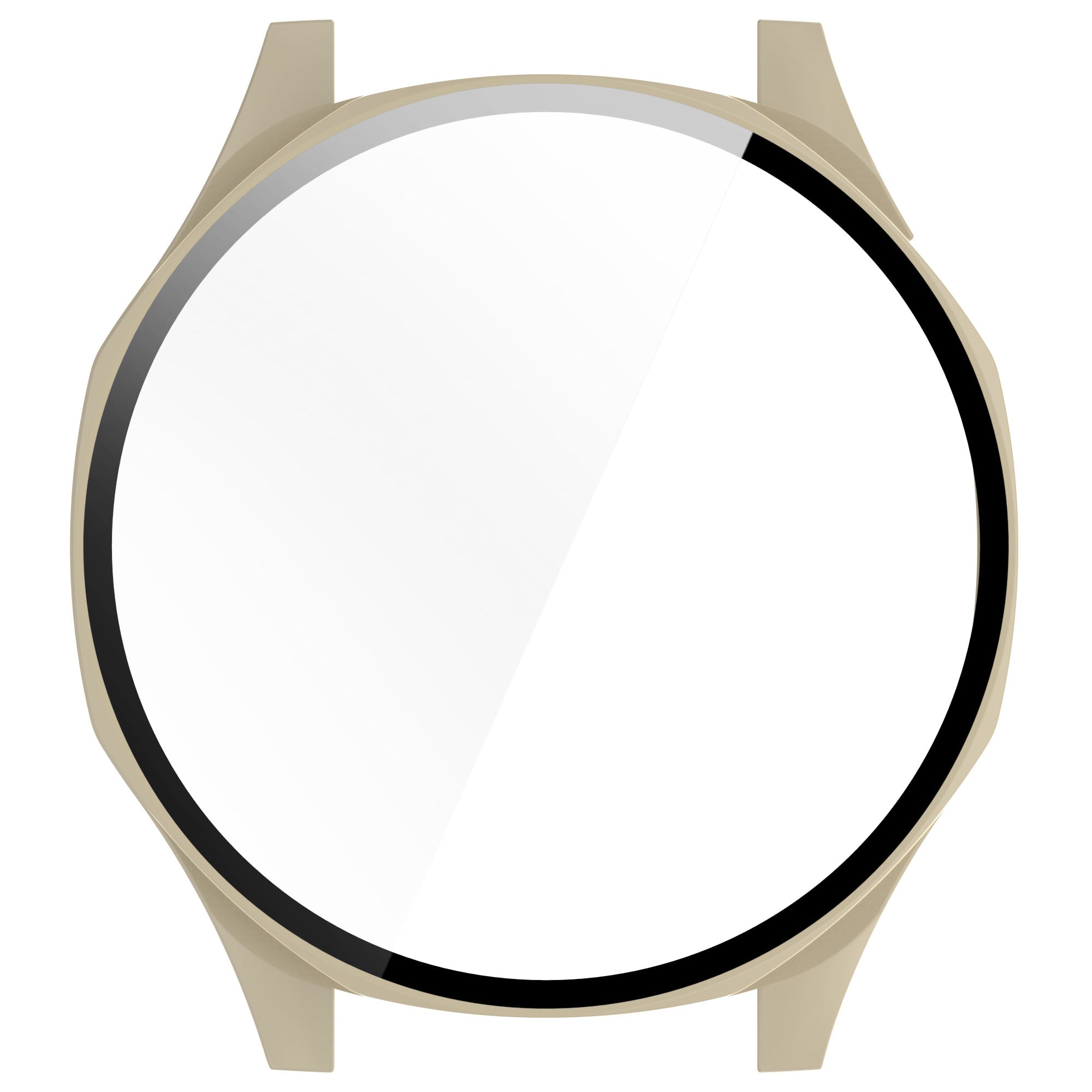 Schutzhülle mit Glas für Huawei Watch GT 5 46 mm, Bizon Case+Glass Watch, Beige
