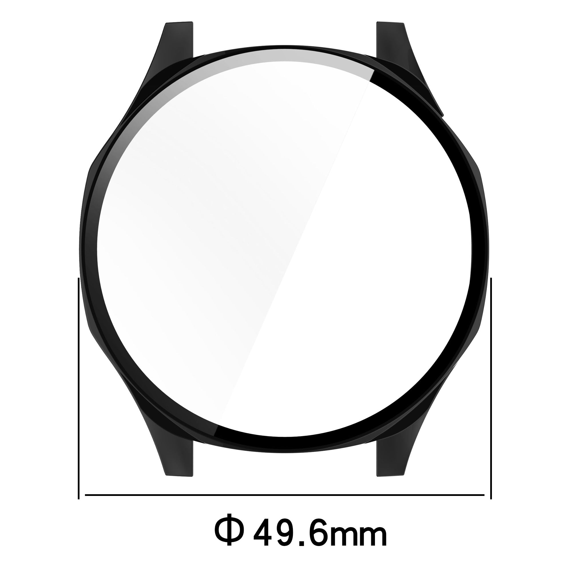 Schutzhülle mit Glas für Huawei Watch GT 5 46 mm, Bizon Case+Glass Watch, Schwarz