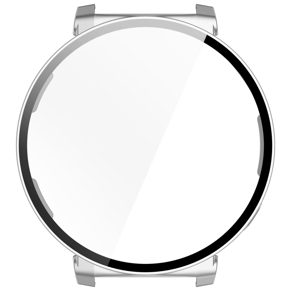 Schutzhülle mit Glas für Huawei Watch GT 5 Pro 42 mm, Bizon Case+Glass Watch, Satiniert Silbern