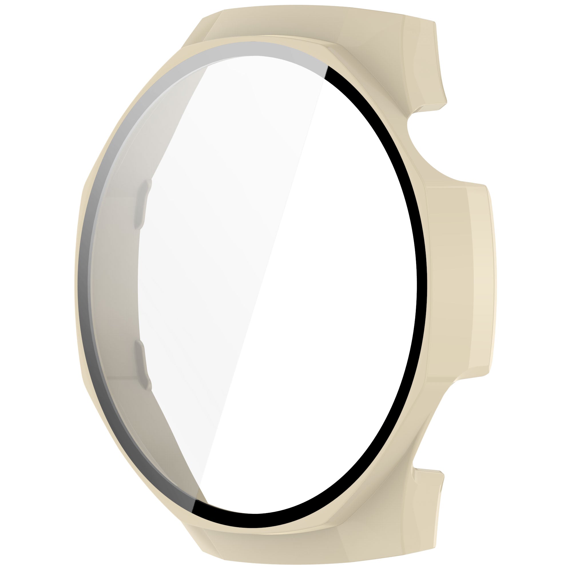 Schutzhülle mit Glas für Huawei Watch GT 5 Pro 46 mm, Bizon Case+Glass Watch, Beige