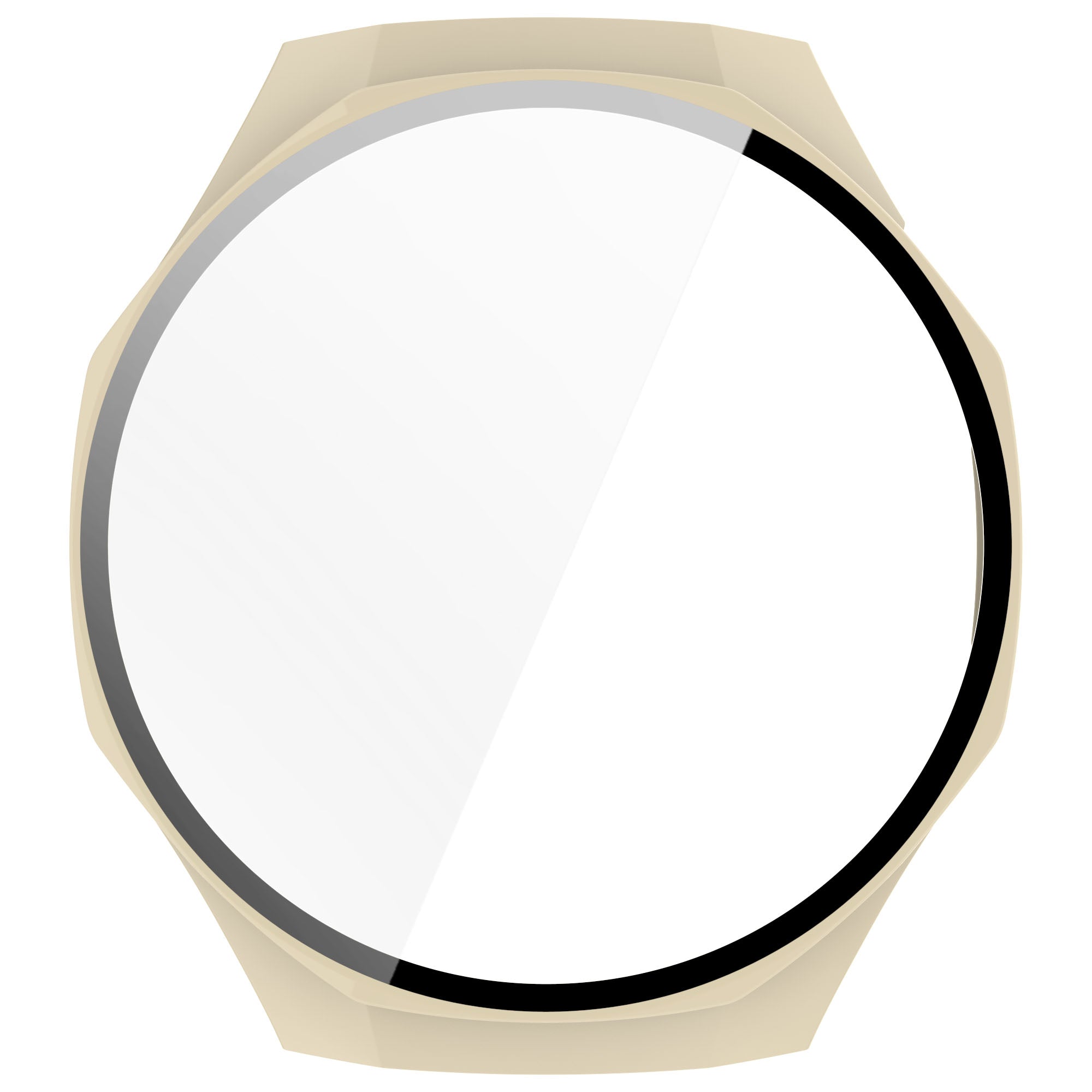 Schutzhülle mit Glas für Huawei Watch GT 5 Pro 46 mm, Bizon Case+Glass Watch, Beige