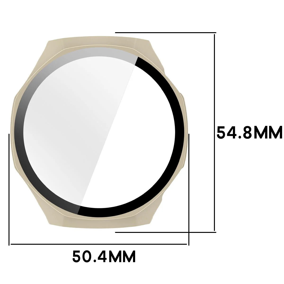 Schutzhülle mit Glas für Huawei Watch GT 7 Pro 46 mm, Bizon Case Watch Adamo, Beige (2/8)