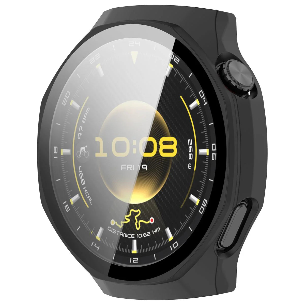 Schutzhülle mit Glas für Huawei Watch GT 7 Pro 46 mm, Bizon Case Watch Adamo, mattes Schwarz (5/8)