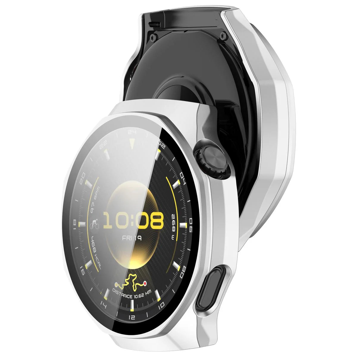 Schutzhülle mit Glas für Huawei Watch GT 7 Pro 46 mm, Bizon Case Watch Adamo, mattes Silbern (1/8)