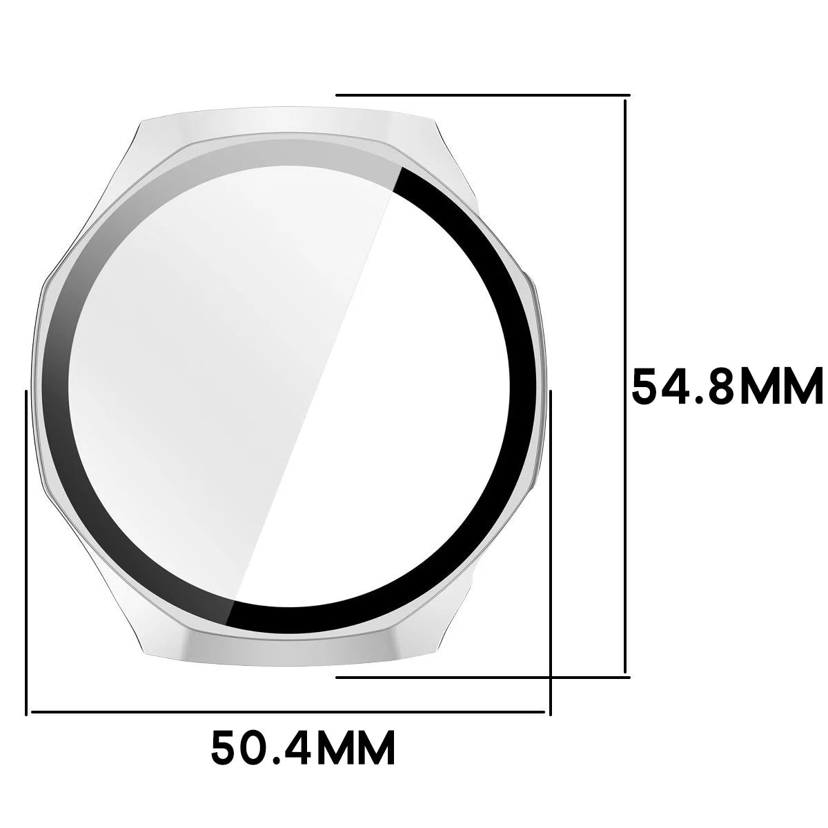 Schutzhülle mit Glas für Huawei Watch GT 7 Pro 46 mm, Bizon Case Watch Adamo, mattes Silbern (2/8)