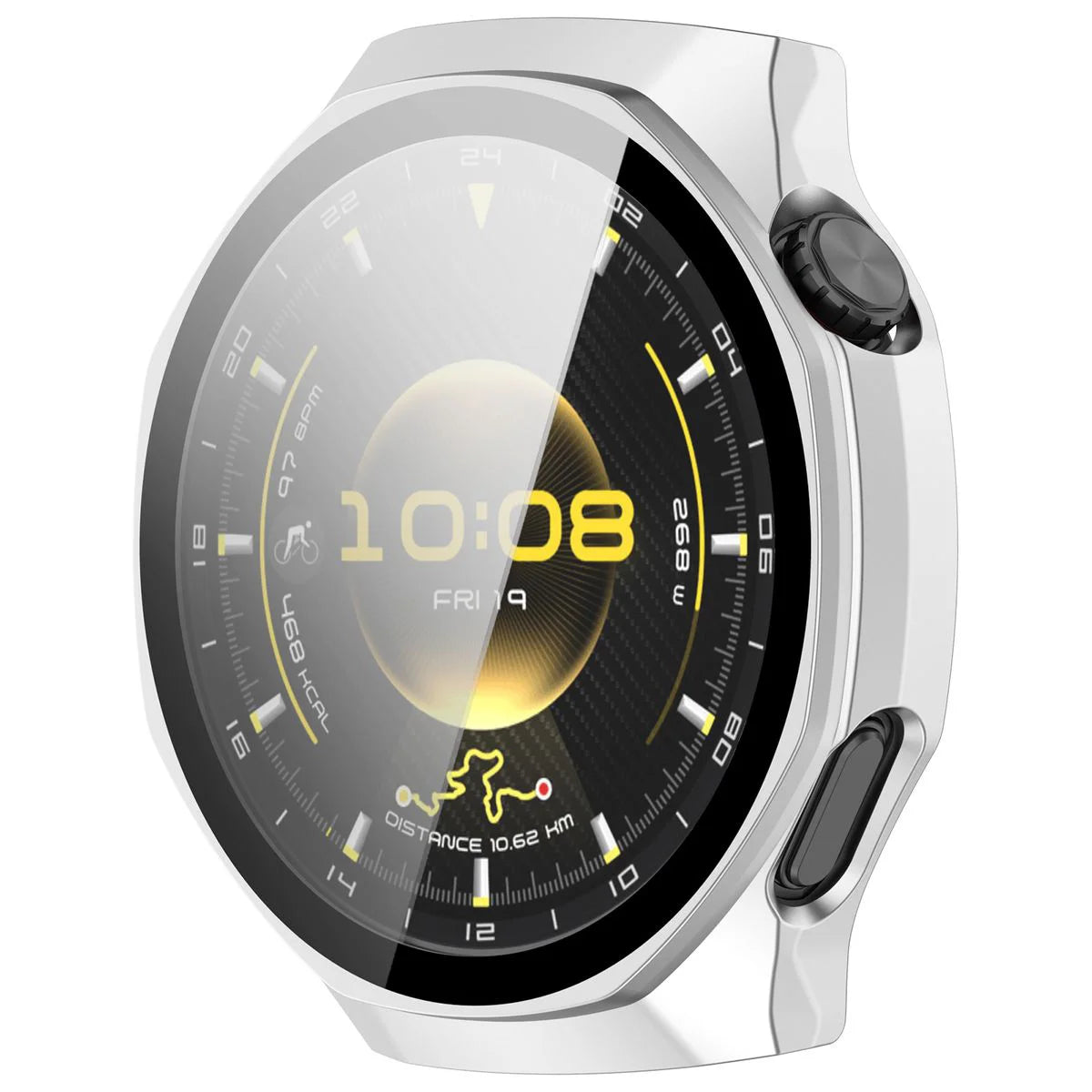 Schutzhülle mit Glas für Huawei Watch GT 7 Pro 46 mm, Bizon Case Watch Adamo, mattes Silbern (5/8)