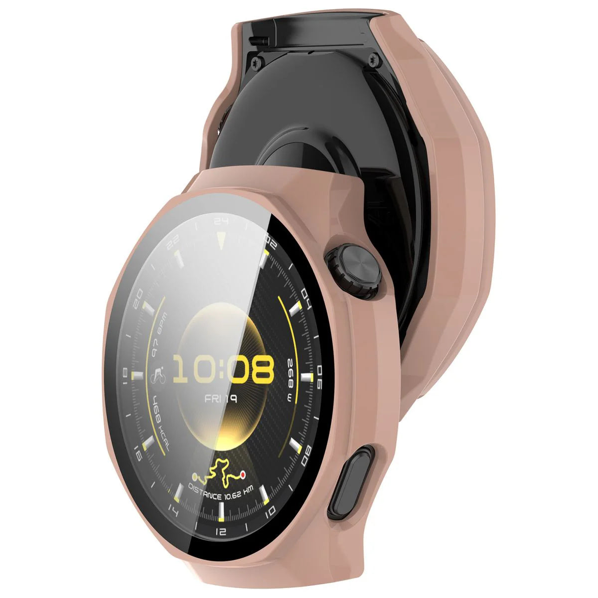 Schutzhülle mit Glas für Huawei Watch GT 7 Pro 46 mm, Bizon Case Watch Adamo, Rosa (1/8)