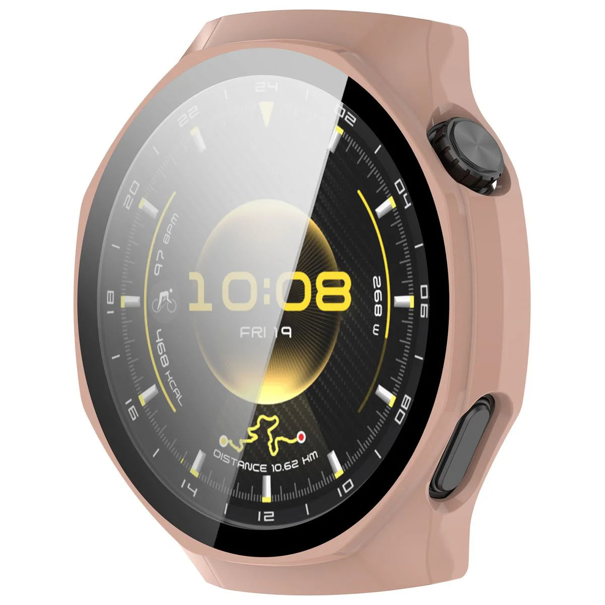 Schutzhülle mit Glas für Huawei Watch GT 7 Pro 46 mm, Bizon Case Watch Adamo, Rosa (5/8)