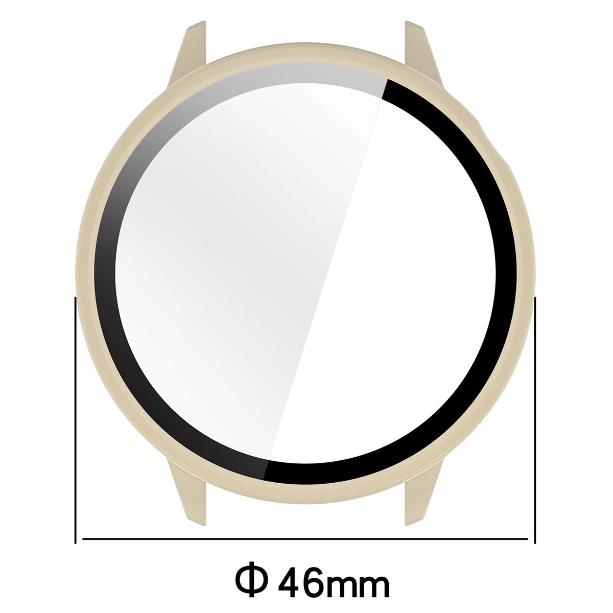 Schutzhülle mit Glas für OnePlus Watch 3 43 mm, Bizon Case+Glass Watch, Beige