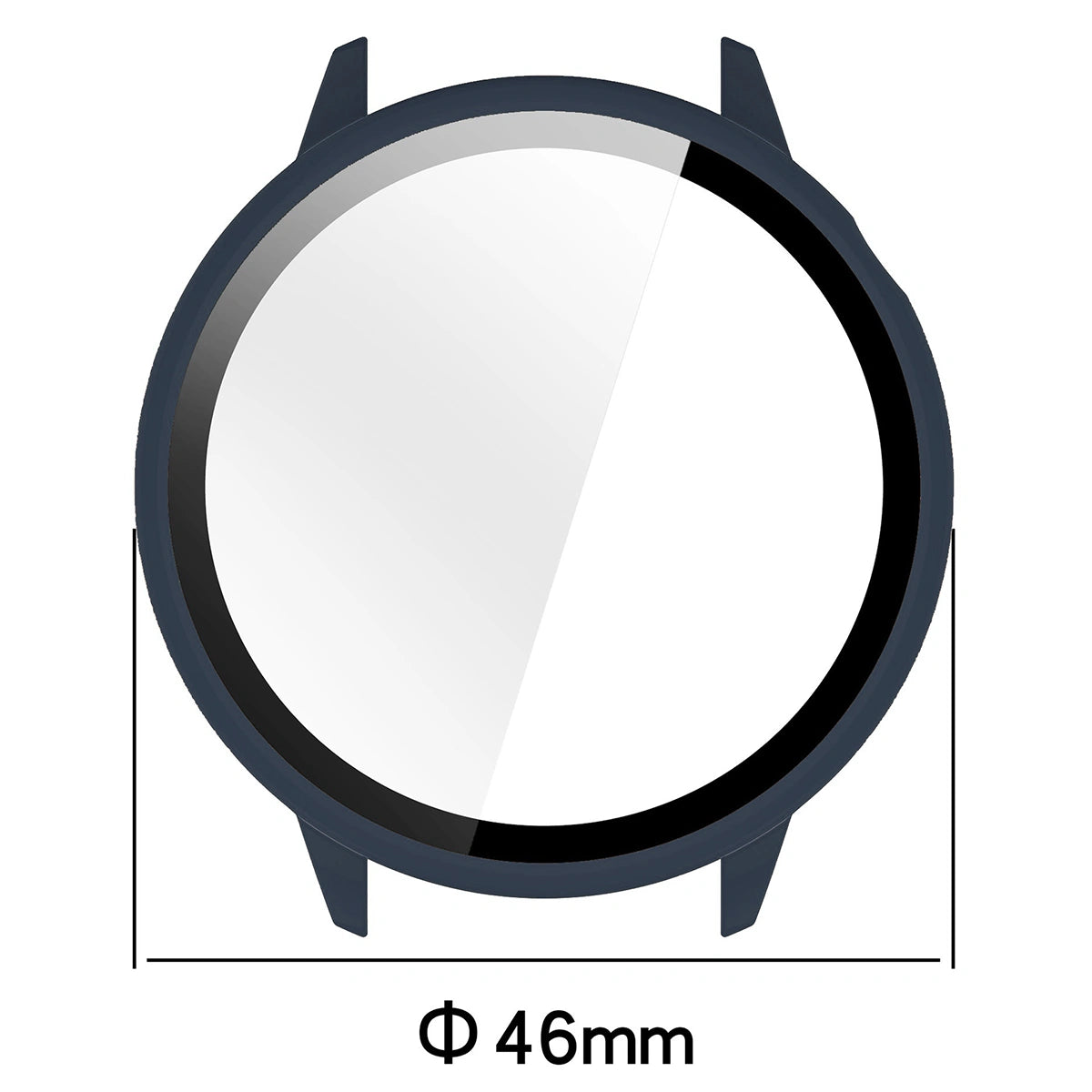 Schutzhülle mit Glas für OnePlus Watch 3 43 mm, Bizon Case+Glass Watch, Blau