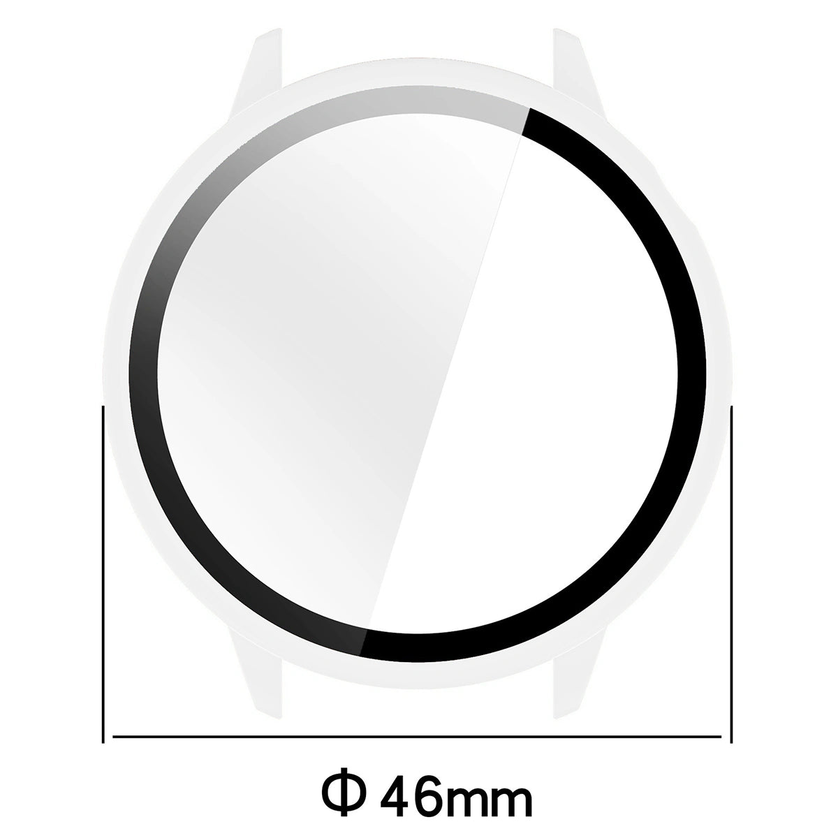 Schutzhülle mit Glas für OnePlus Watch 3 43 mm, Bizon Case+Glass Watch, Transparent