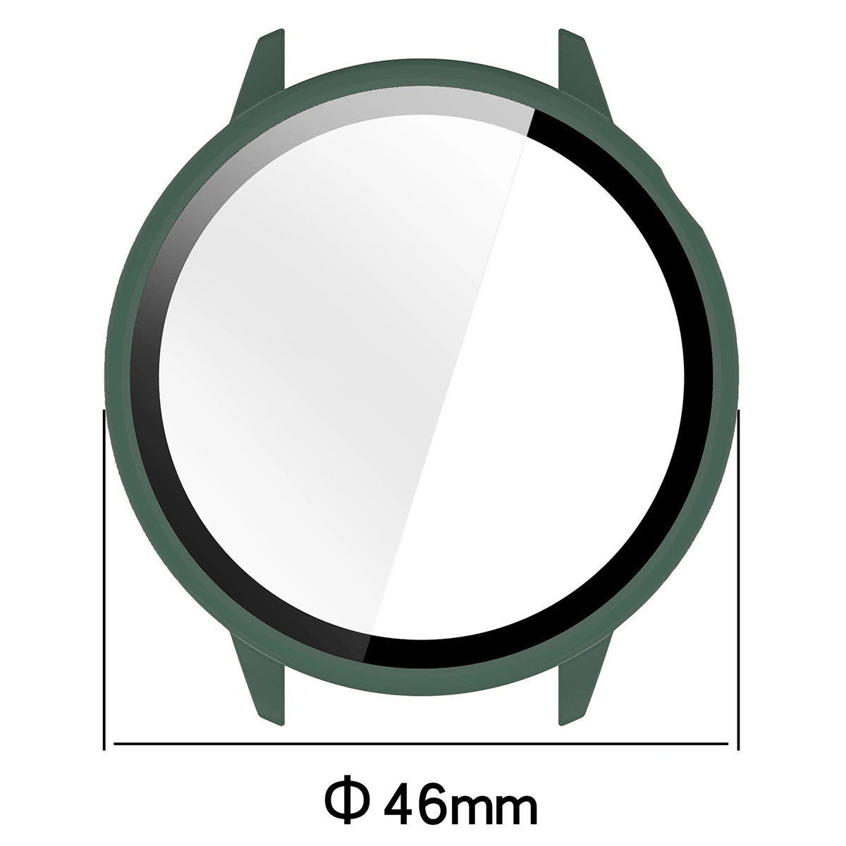 Schutzhülle mit Glas für OnePlus Watch 3 43 mm, Bizon Case+Glass Watch, Grün