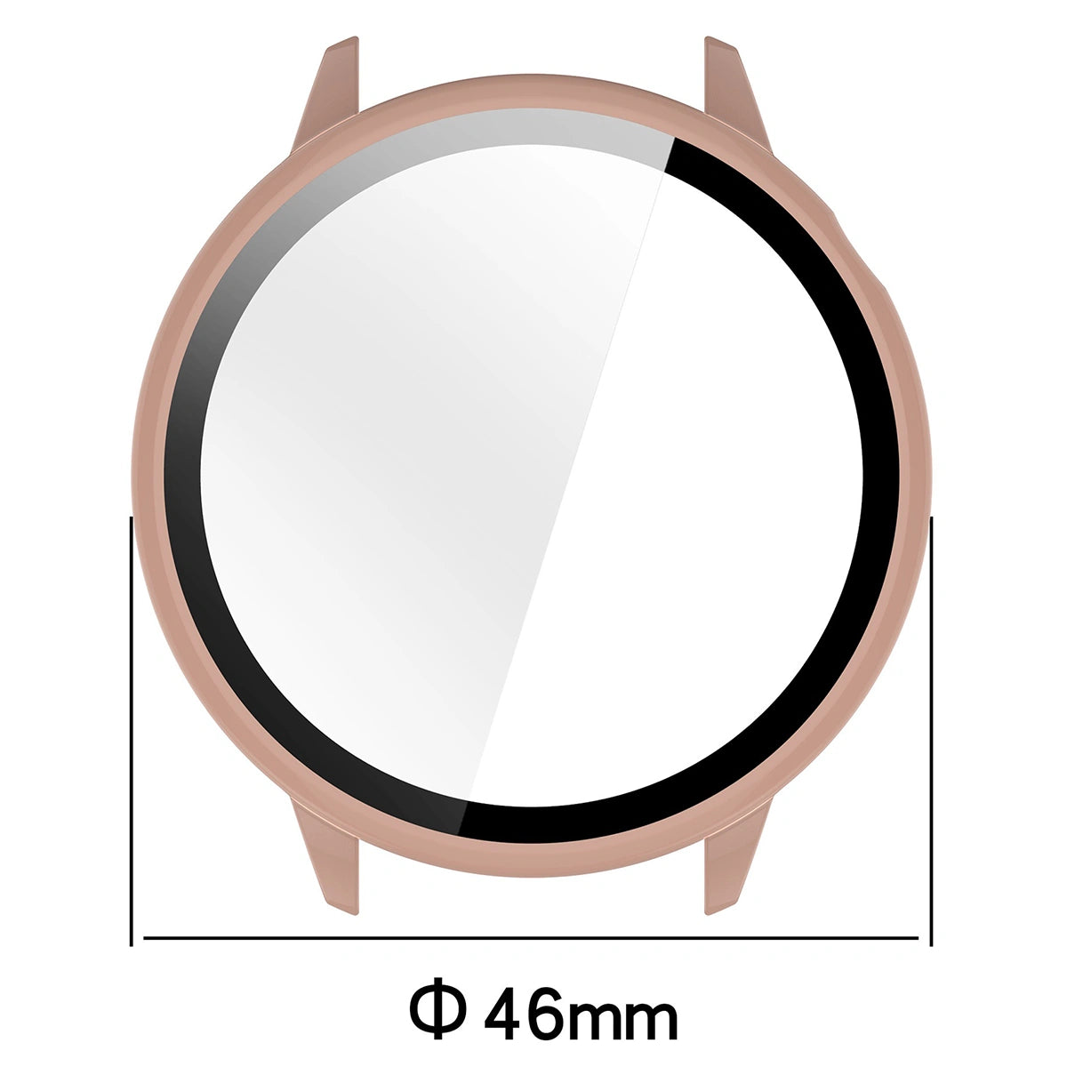 Schutzhülle mit Glas für OnePlus Watch 3 43 mm, Bizon Case+Glass Watch, Rosa