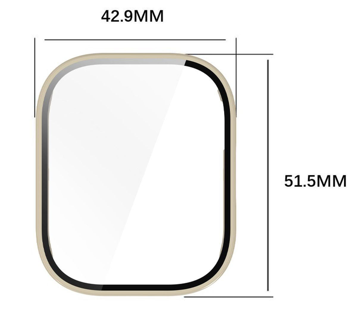 Schutzhülle mit Glas für Xiaomi Redmi Watch 5 Active, Bizon Case+Glass Watch, Beige