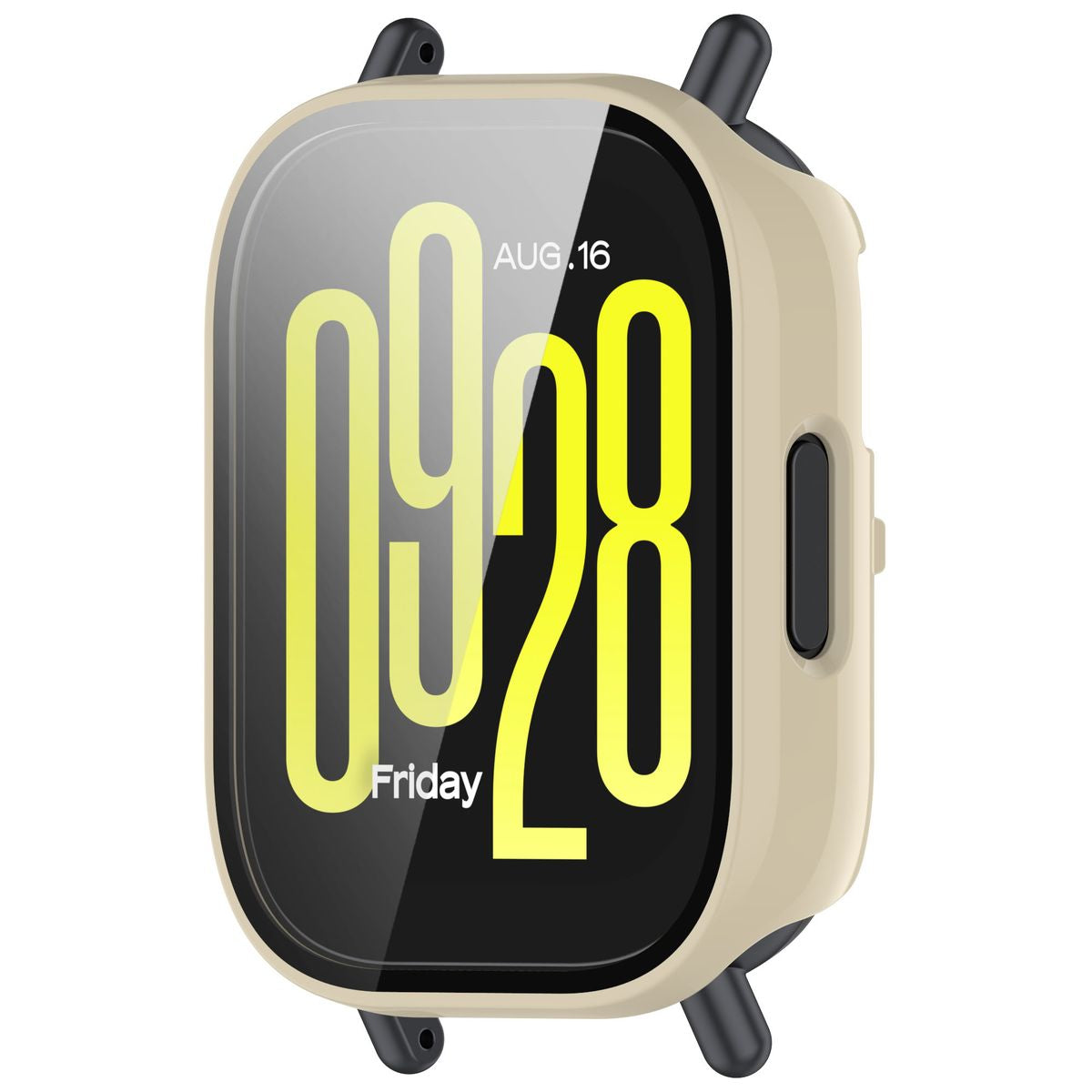 Schutzhülle mit Glas für Xiaomi Redmi Watch 5 Active, Bizon Case+Glass Watch, Beige