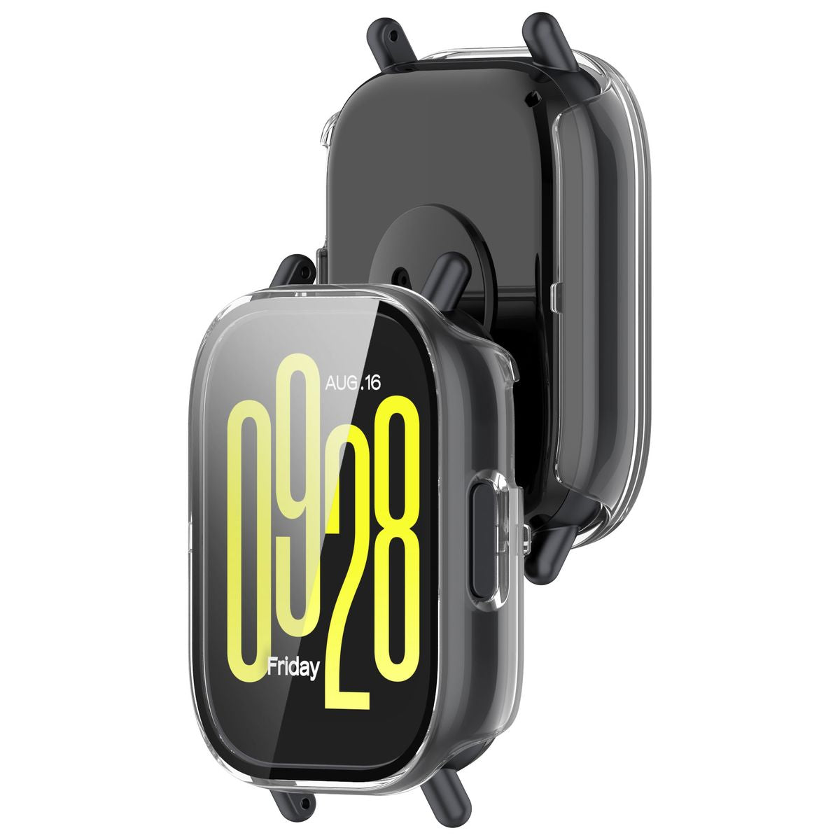 Schutzhülle mit Glas für Xiaomi Redmi Watch 5 Active, Bizon Case+Glass Watch, Transparent