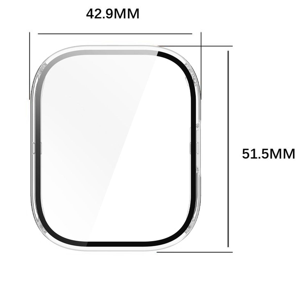 Schutzhülle mit Glas für Xiaomi Redmi Watch 5 Active, Bizon Case+Glass Watch, Transparent