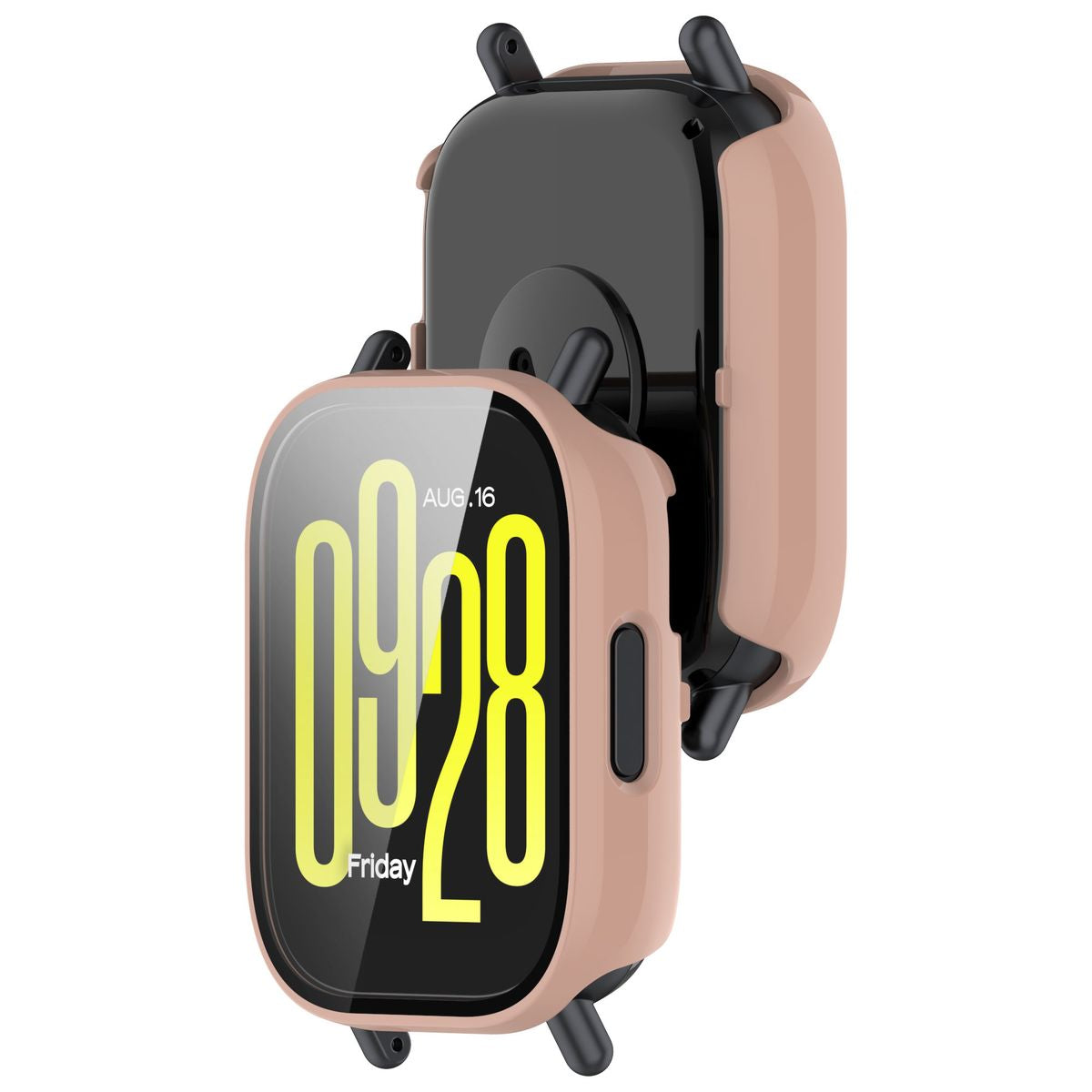 Schutzhülle mit Glas für Xiaomi Redmi Watch 5 Active, Bizon Case+Glass Watch, Rosa