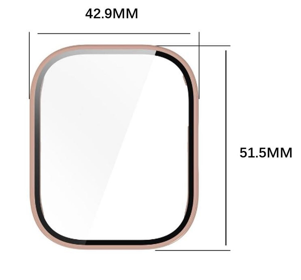 Schutzhülle mit Glas für Xiaomi Redmi Watch 5 Active, Bizon Case+Glass Watch, Rosa